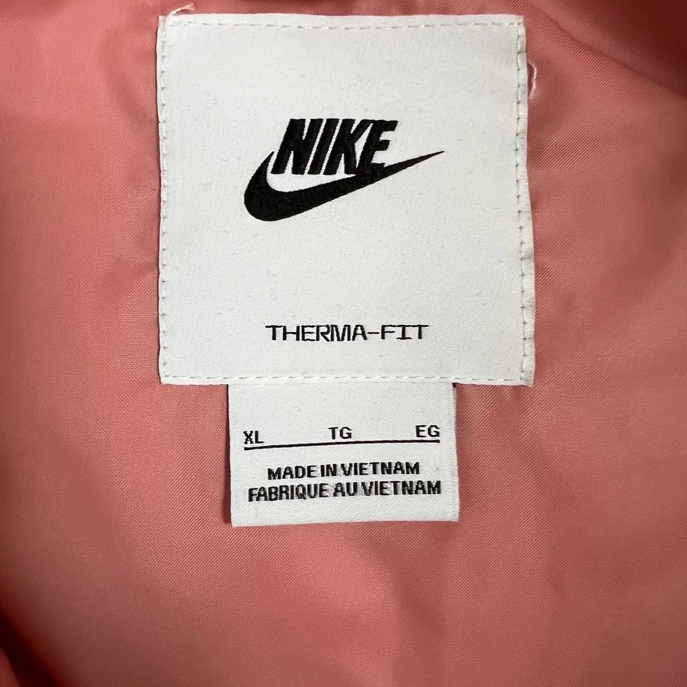 Nike Puffer Vest Womens XL Pink Therma-Fit Oversized Quilted Gorpcore Streetwear - Picture 6 of 9